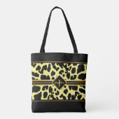 Monogram Black Animal Print Imitate Gold auf YELLO Tasche (Rückseite)