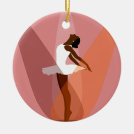Monogram Black Ballerina Afroamerikanischer Tänzer Keramik Ornament