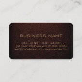 Monogram Black Beather Leather Look Visitenkarte (Rückseite)