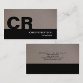 Monogram Black Beige Consultant-Visitenkarte Visitenkarte (Vorne/Hinten)