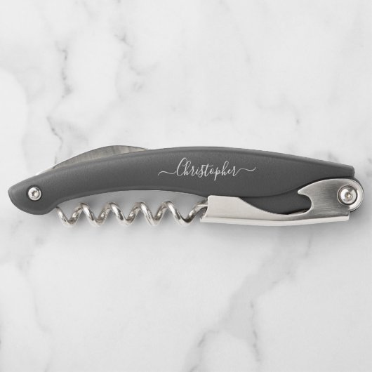 Monogram Black Ber Wine Corkschraube Flaschenetike Kellnermesser (Rückseite)