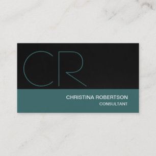 Monogram Black Blue Consultant-Visitenkarte Visitenkarte