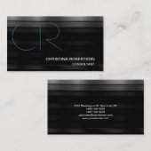 Monogram Black Blue Consultant-Visitenkarte Visitenkarte (Vorne/Hinten)