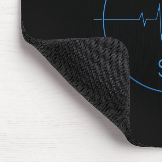 Monogram Black Blue Medical Stethoscope Heartbeat Mousepad (Ecke)