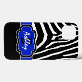 Monogram Black, Blue Zebra Stripe iPad Air Hüllen (Rückseite (Horizontal))