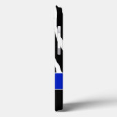 Monogram Black, Blue Zebra Stripe iPad Air Hüllen (Rückseite / Links)