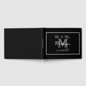 Monogram Black Bride Groom Date Hochzeit Gästebuch (Voll)