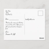 Monogram Black Bride Groom Date Wedding Danke Postkarte (Rückseite)