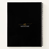 Monogram Black Brown Personal Notizblock (Rückseite)