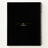Monogram Black Brown Personal Notizblock (Rückseite)