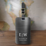 Monogram Black Brushed Metallic Elegant<br><div class="desc">Erleben Sie Ihre Reise mit unserem Classic Elegant Modern Minimalistischen Monogram Gepäcktag. Dieses liebevoll gestaltete Accessoire verbindet zeitlose Eleganz mit zeitgemäßem Minimalismus und sorgt dafür, dass sich Ihr Gepäck durch Eleganz hervorhebt. Dieses Gepäckanhänger ist mit Präzision und Liebe zum Detail gestaltet und ist mehr als nur ein praktisches Objekt; es...</div>