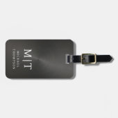 Monogram Black Brushed Metallic Elegant Gepäckanhänger (Vorderseite horizontal)