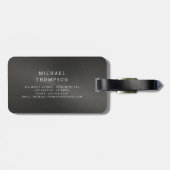 Monogram Black Brushed Metallic Elegant Gepäckanhänger (Rückseite horizontal)