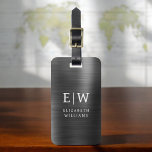 Monogram Black Brushed Metallic Elegant Gepäckanhänger<br><div class="desc">Erleben Sie Ihre Reise mit unserem Classic Elegant Modern Minimalistischen Monogram Gepäcktag. Dieses liebevoll gestaltete Accessoire verbindet zeitlose Eleganz mit zeitgemäßem Minimalismus und sorgt dafür, dass sich Ihr Gepäck durch Eleganz hervorhebt. Dieses Gepäckanhänger ist mit Präzision und Liebe zum Detail gestaltet und ist mehr als nur ein praktisches Objekt; es...</div>