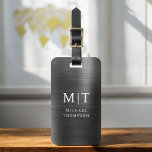 Monogram Black Brushed Metallic Elegant Gepäckanhänger<br><div class="desc">Erleben Sie Ihre Reise mit unserem Classic Elegant Modern Minimalistischen Monogram Gepäcktag. Dieses liebevoll gestaltete Accessoire verbindet zeitlose Eleganz mit zeitgemäßem Minimalismus und sorgt dafür, dass sich Ihr Gepäck durch Eleganz hervorhebt. Dieses Gepäckanhänger ist mit Präzision und Liebe zum Detail gestaltet und ist mehr als nur ein praktisches Objekt; es...</div>