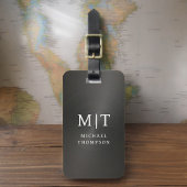 Monogram Black Brushed Metallic Elegant Gepäckanhänger