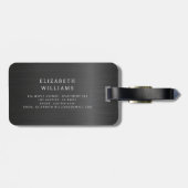 Monogram Black Brushed Metallic Elegant Gepäckanhänger (Rückseite horizontal)