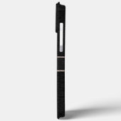 Monogram Black Burlap Linen Rustic Jute Case-Mate iPhone Hülle (Rückseite / Links)