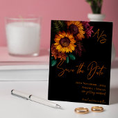 Monogram Black Burnt Orange Wedding Save the Date