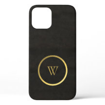 Monogram Black Chalkboard Gold Foil Einfach modern