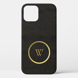 Monogram Black Chalkboard Gold Foil Einfach modern Case-Mate iPhone Hülle
