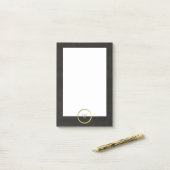 Monogram Black Chalkboard Gold Foil Einfach modern Post-it Klebezettel (Auf Schreibtisch)