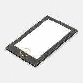 Monogram Black Chalkboard Gold Foil Einfach modern Post-it Klebezettel (angewinkelt)