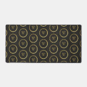 Monogram Black Chalkboard Gold Foil Einfach modern Schreibtischunterlage (Vorderseite)