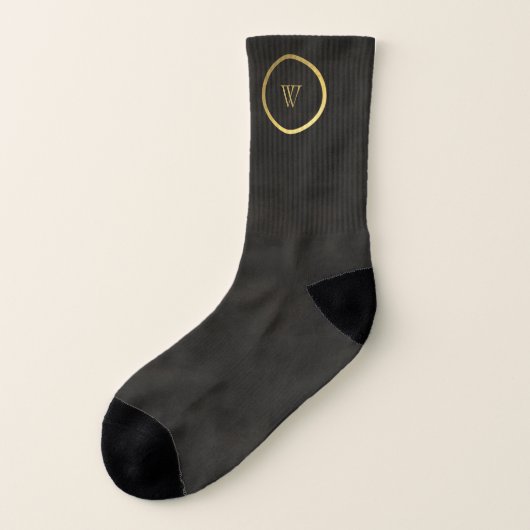 Monogram Black Chalkboard Gold Foil Einfach modern Socken (Links - Außen)