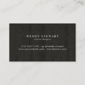 Monogram Black Chalkboard Gold Foil Einfach modern Visitenkarte (Rückseite)