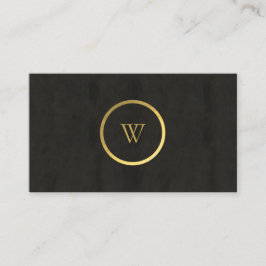 Monogram Black Chalkboard Gold Foil Einfach modern Visitenkarte