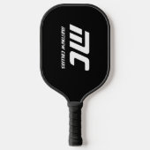 Monogram Black Cooler Minimalistischer Name Modern Pickleball Schläger (Vorderseite)