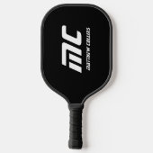 Monogram Black Cooler Minimalistischer Name Modern Pickleball Schläger (Rückseite)