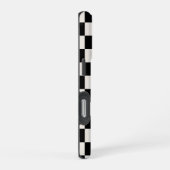 Monogram Black Creme Checkered Pattern iPhone Hülle (Rechte Seite)