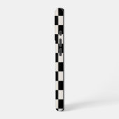Monogram Black Creme Checkered Pattern iPhone Hülle (Linke Seite)