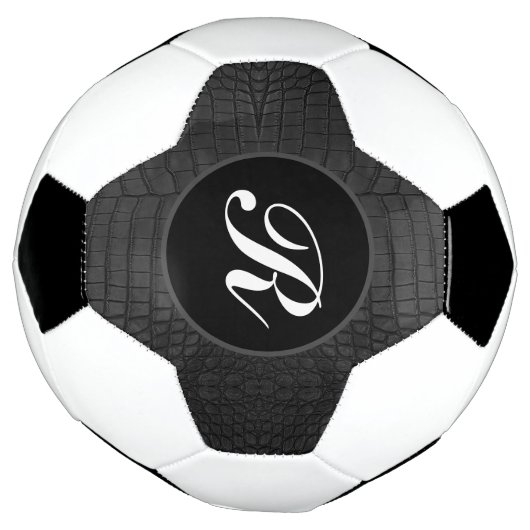 Monogram Black Crocodile Leather Print Fußball (Gedreht)