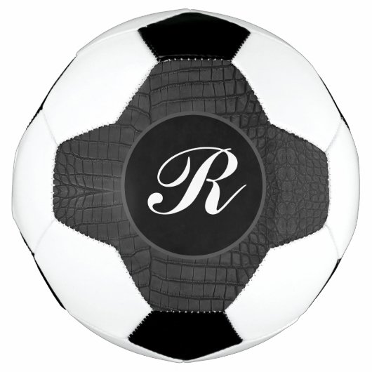 Monogram Black Crocodile Leather Print Fußball (Vorderseite)