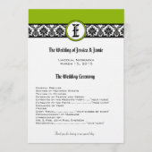 Monogram Black Damask Hochzeitsprogramm Programm (Vorderseite)