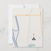 Monogram Black Damask Swirl Wedding Direction Card Einladung (Rückseite)