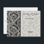 Monogram Black Damask Wedding Table Number Cards Einladung<br><div class="desc">Monogram Black Damask Swirl Wedding Invitations -</div>