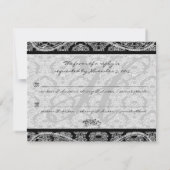 Monogram Black Damask WedelResponse-UAWG RSVP Karte (Rückseite)