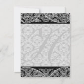 Monogram Black Damask WedelResponse-UAWG RSVP Karte (Rückseite)