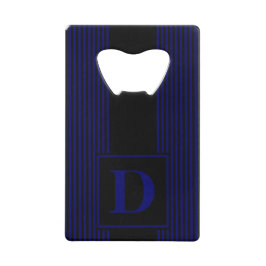 Monogram Black/Dark Navy Blue Pinstreifen Geldkarten Flaschenöffner