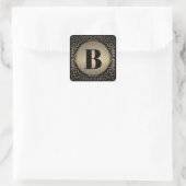 Monogram Black Decorative Quadratischer Aufkleber (Tasche)