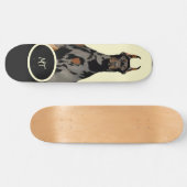 Monogram Black Doberman Pincher Black & Tan Skateboard (Horizontal)