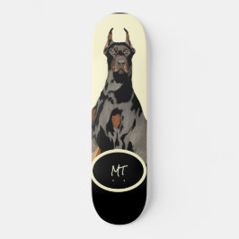 Monogram Black Doberman Pincher Black & Tan Skateboard