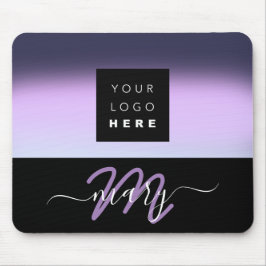 Monogram Black Dusty Lila Mousepad