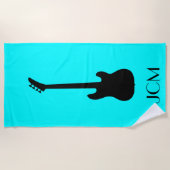 Monogram Black Electric Bass Guitar / Aqua Blue Strandtuch (Vorderseite)