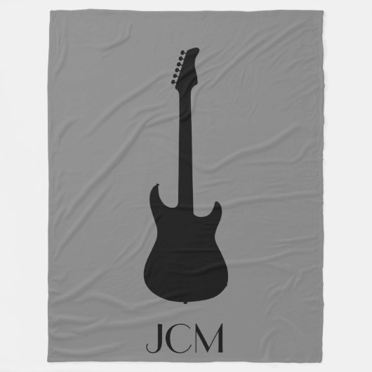 Monogram Black Electric Gitarre auf Medium Gray Fleecedecke (Vorderseite)