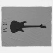 Monogram Black Electric Gitarre auf Medium Gray Fleecedecke (Vorderseite (Horizontal))